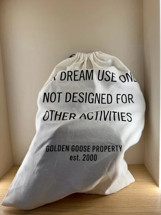 Golden Goose White Drawstring Dust Bag with Black Text - Picture 5 of 5